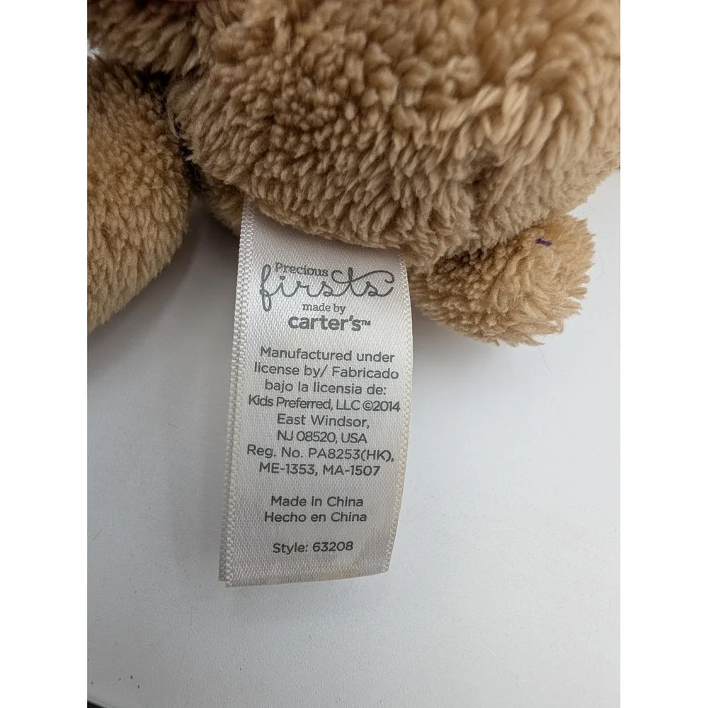 Carters Precious Firsts Teddy Bear Plush Tan Brown 2014 63208 Stuffed‎ Animal